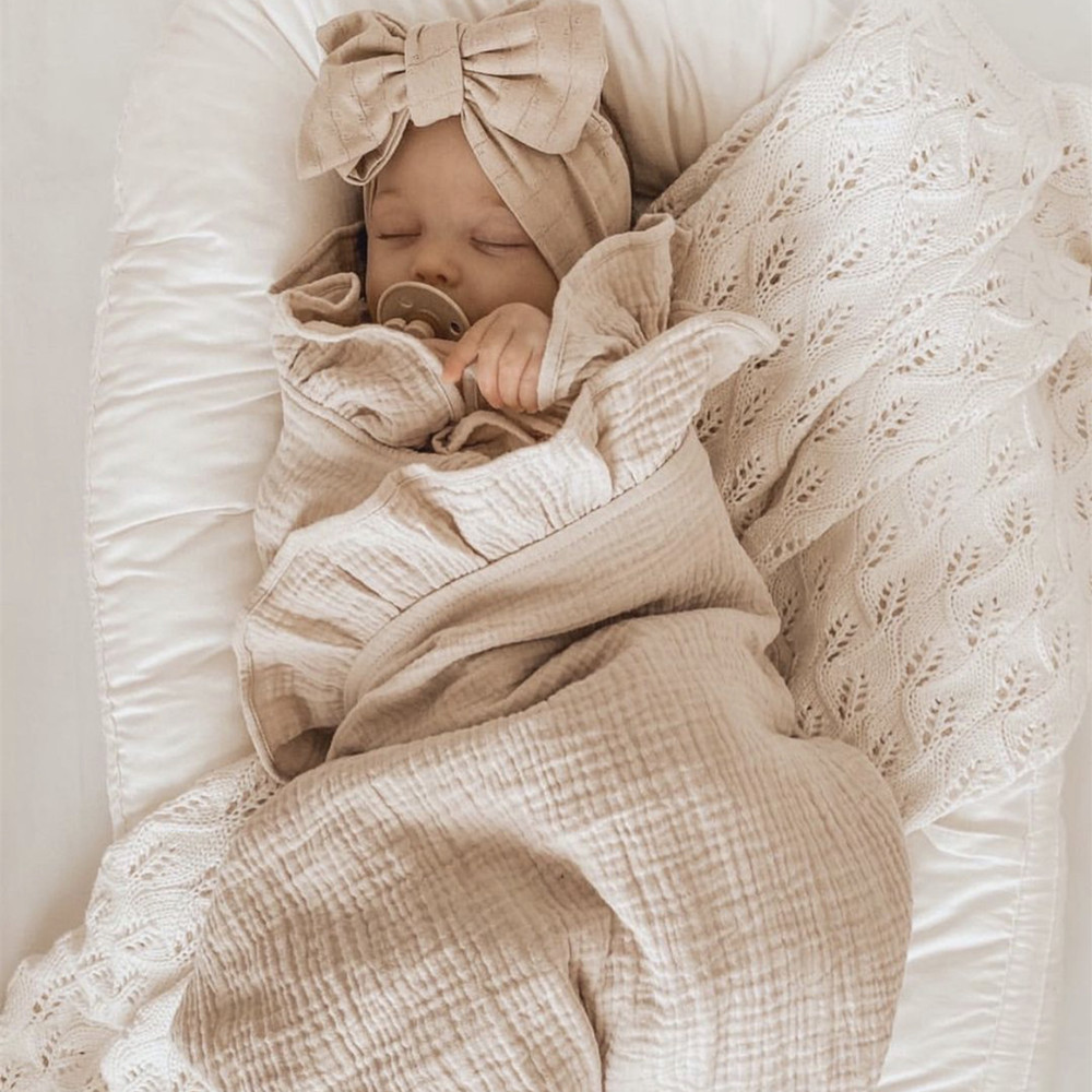 Muslin Cotton Bedspread - INS Xù Lông Muslin Bé Đầm