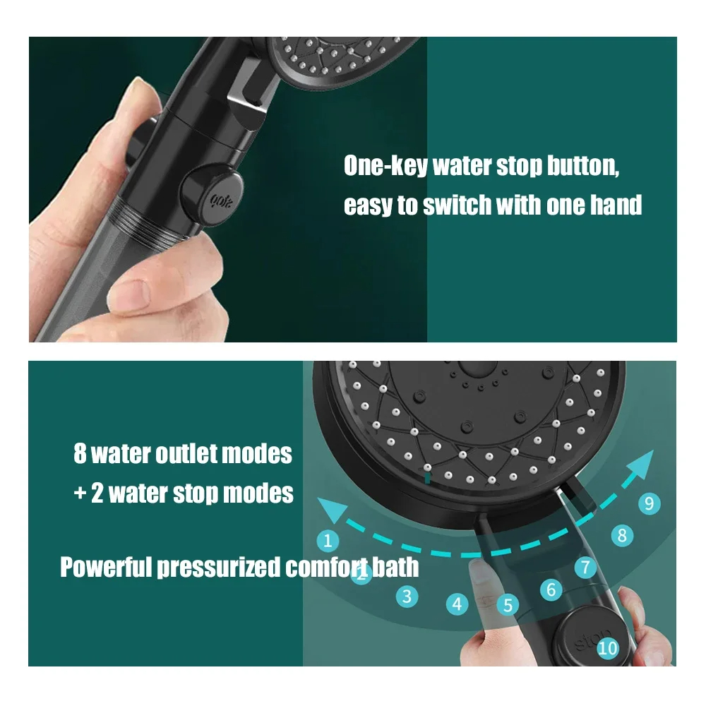 10 Spray High-Pressure Water S - đánh giá và giá High Pressure Shower Head Handheld