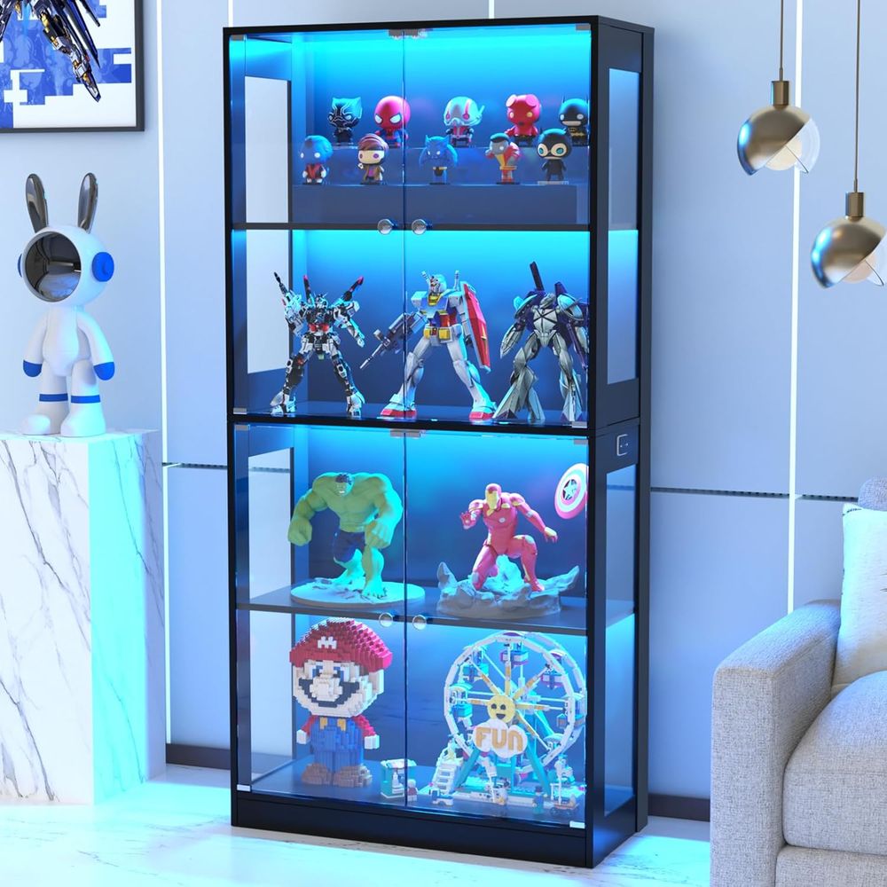 65 Glass Door Display Cabinet, - đánh giá và giá Storage & Organization