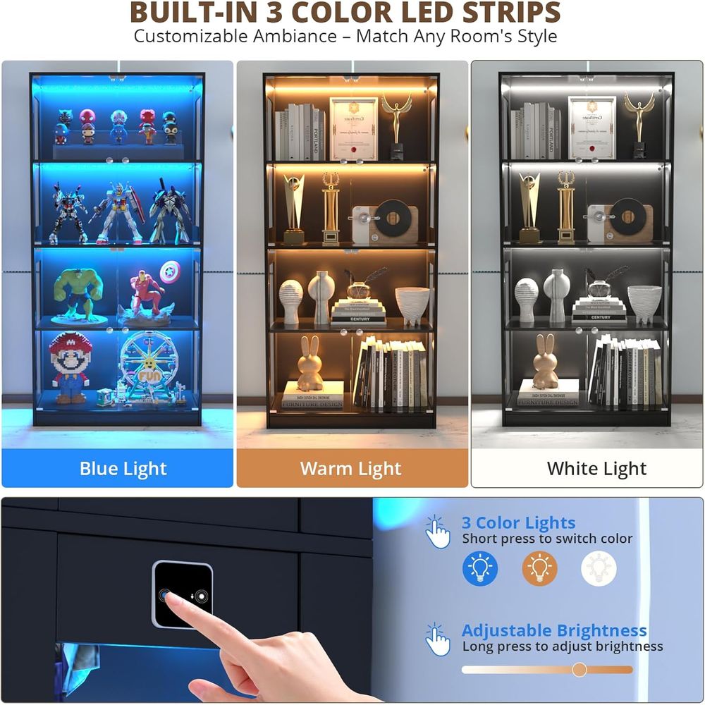 65 Glass Door Display Cabinet, - đánh giá và giá Storage & Organization