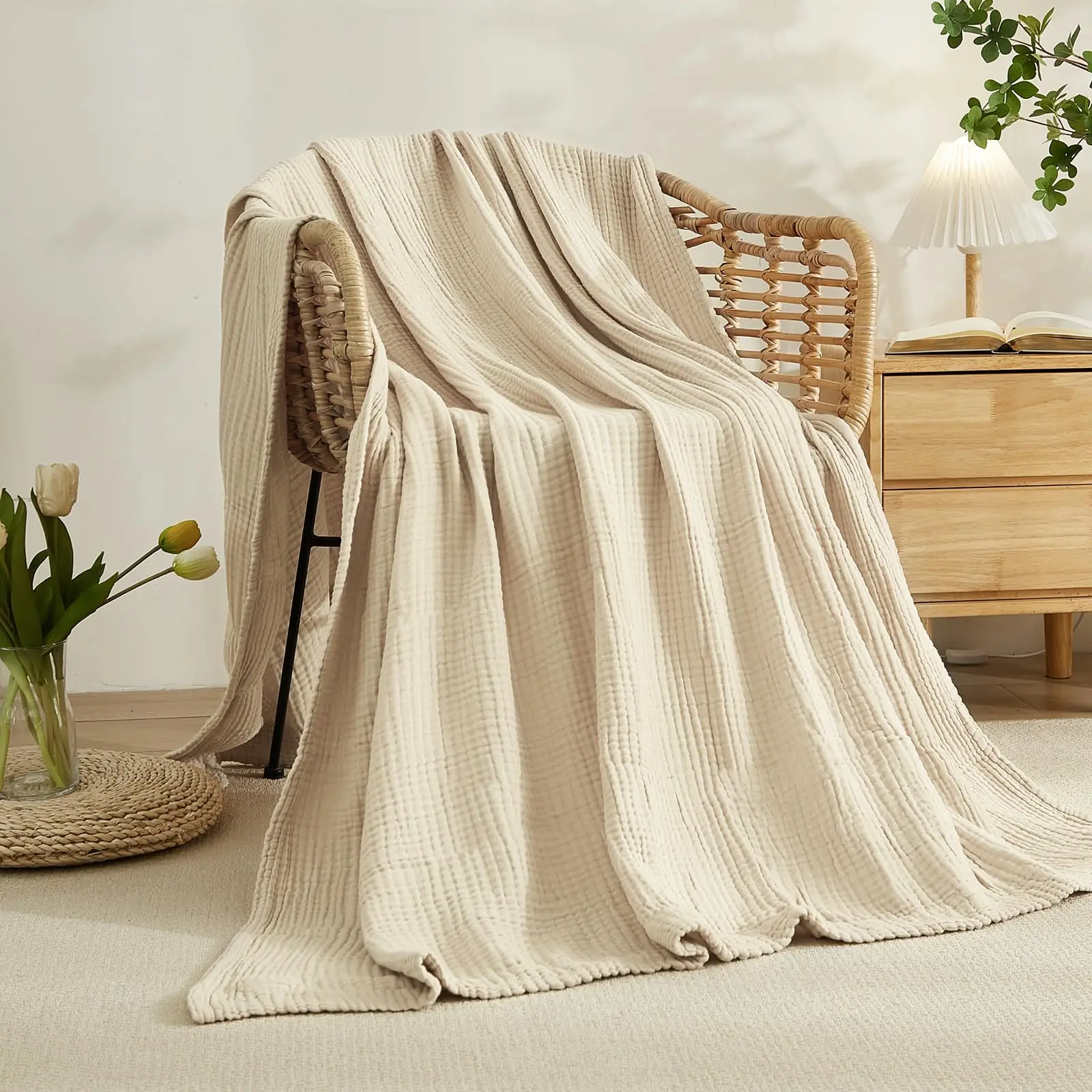 100% Cotton Blanket for Bed So - đánh giá và giá Muslin Cotton Bedspread