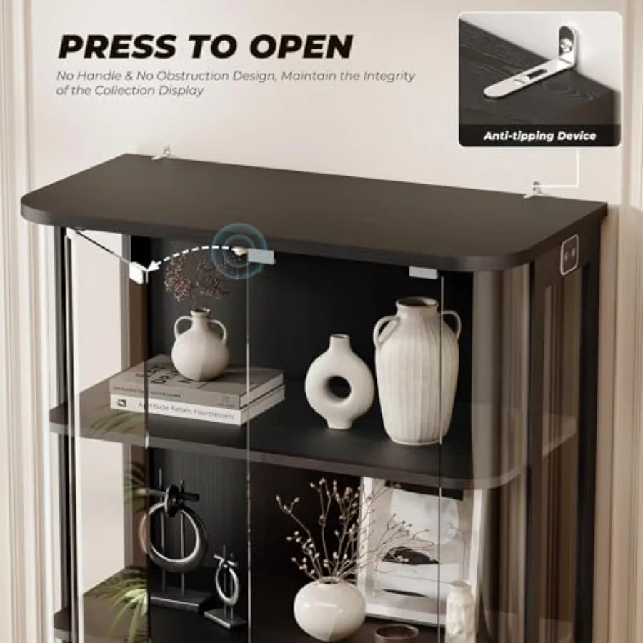 3-Tier Rounded Display Cabinet - đánh giá và giá Lighting
