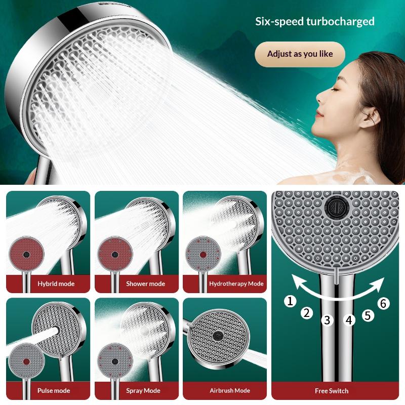 New 6 Modes Adjustable Handhel - đánh giá và giá High Pressure Shower Head Handheld