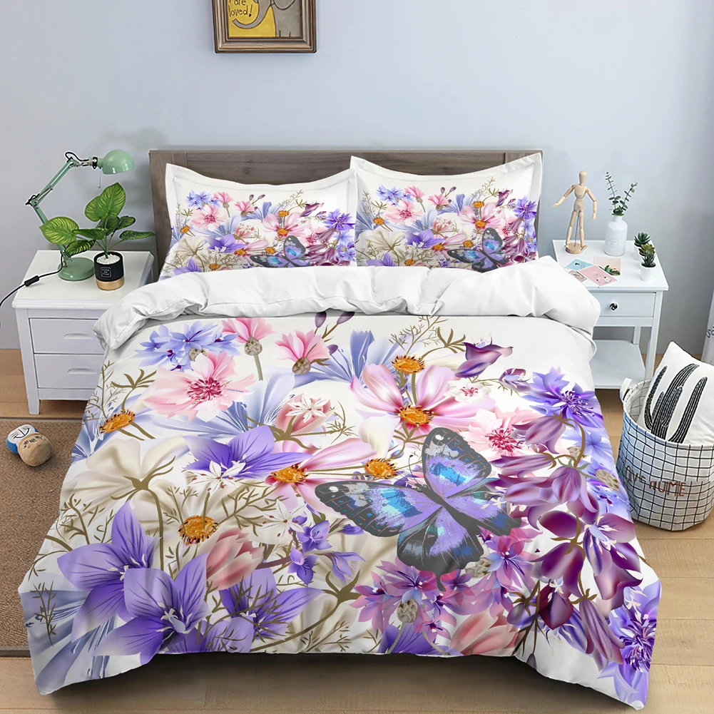 Bướm Bộ Chăn Ga 3D Hoa Túi Đựn - đánh giá và giá Duvet Cover Sets With Zipper