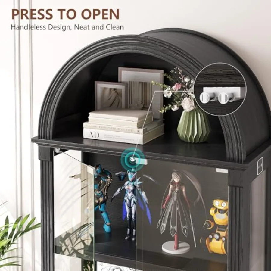 Curio Cabinet with Glass Doors - đánh giá và giá Lighting