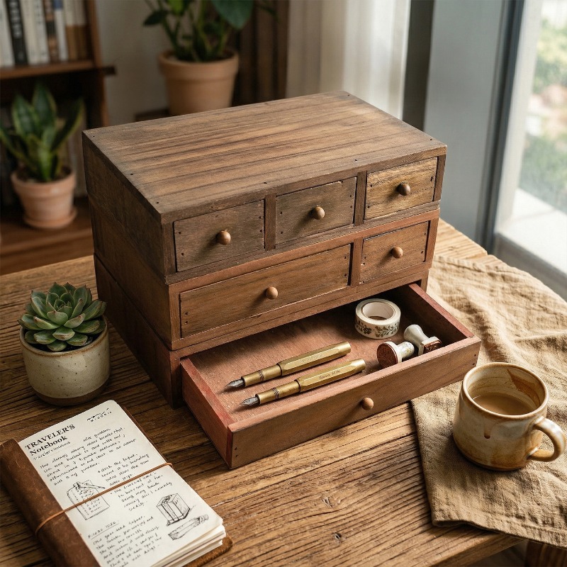 Wooden Desktop Storage Box Mon - đánh giá và giá Storage & Organization