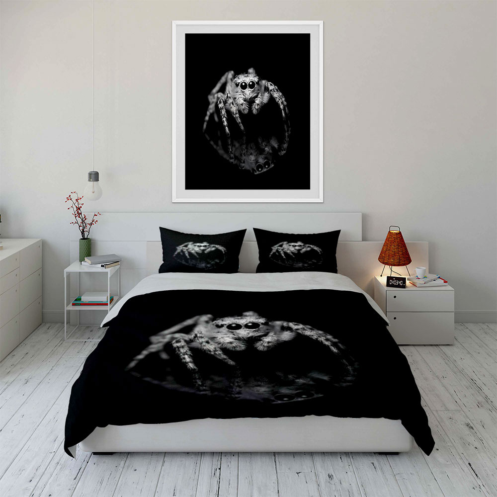 Jumping Spider Black and White - đánh giá và giá Duvet Cover Sets With Zipper